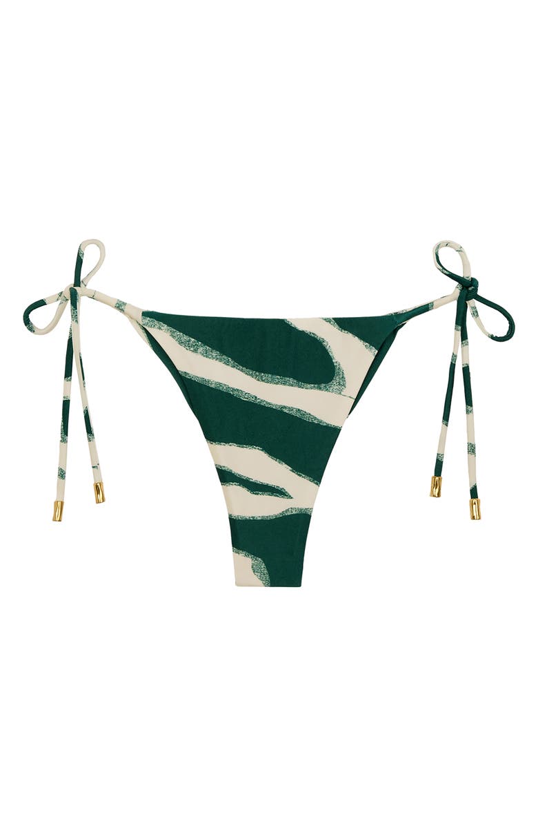ViX Paula Hermanny Enigma Stripe Side Tie Bikini Bottoms, Alternate, color, Green Multi