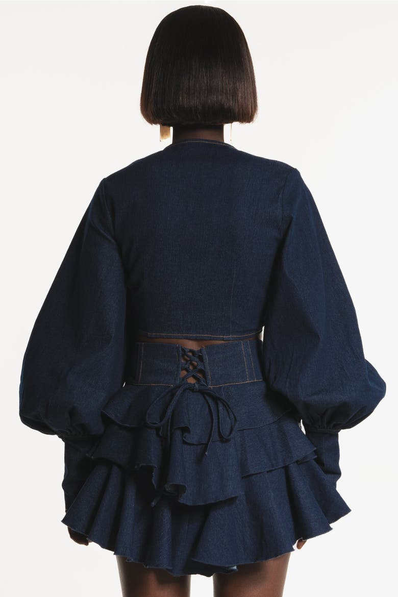 Denim Dilara Mini Skort, Alternate, color, Denim Blue
