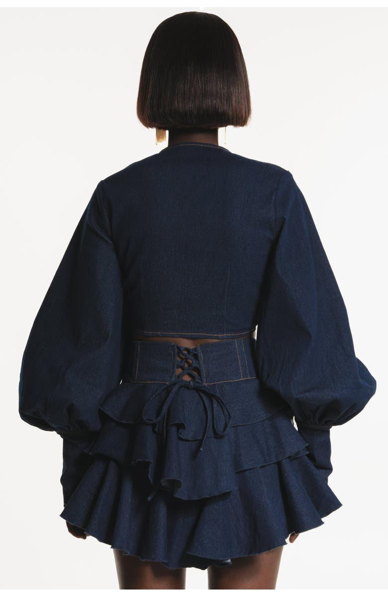 OFUURE Denim Dilara Mini Skort, Alternate, color, Denim Blue