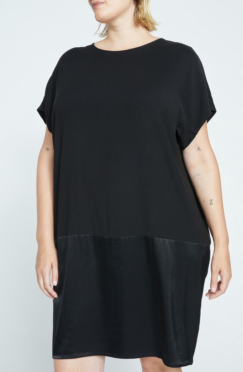 Universal Standard Avenir Double Luxe Crepe Dress, Alternate, color, Black