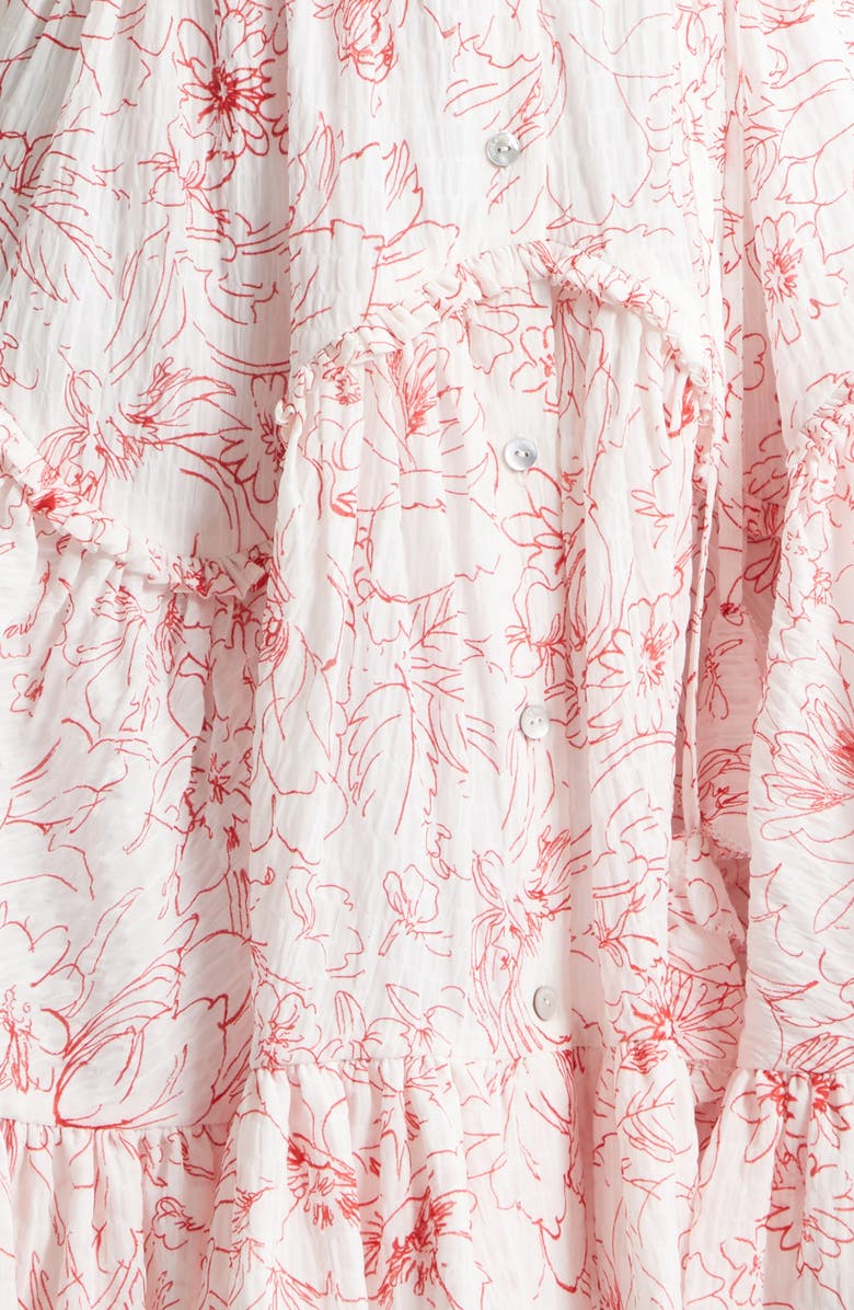 Cinq à Sept Gwendoline Garden Doodle Shirtdress, Alternate, color, White/ Goji Berry