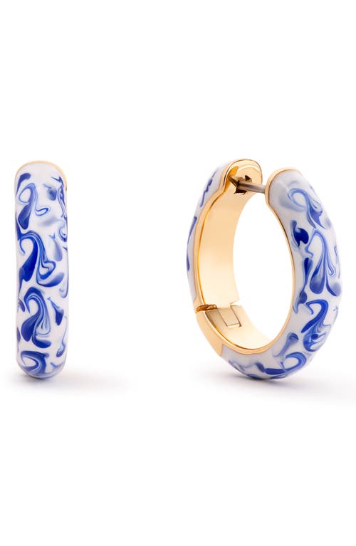 Ana Luisa Giulia Medium Hoop Earrings in Gold/marble Blue at Nordstrom