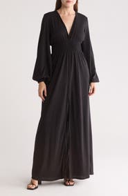GO COUTURE Bishop Sleeve Maxi Dress