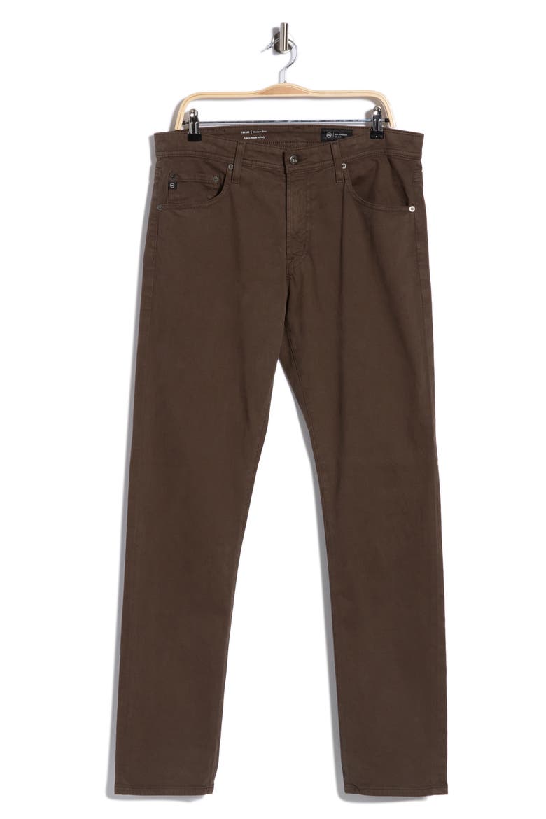 Tellis Stretch Sateen Modern Slim Pants, Main, color, STONE BROWN