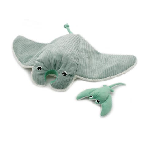 Manta Ray Mom & Her Baby  - Secret Keeper Plush Toy, Eco-Friendly, Soft & Washable