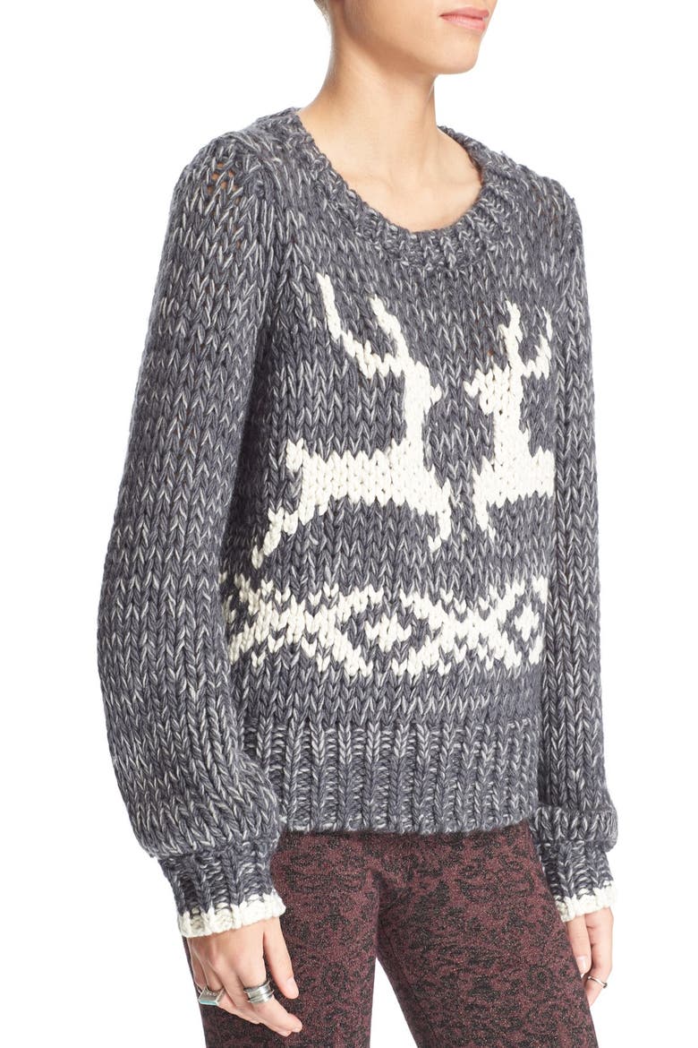 'Dancer and Prancer' Sweater, Alternate, color, GREY COMBO