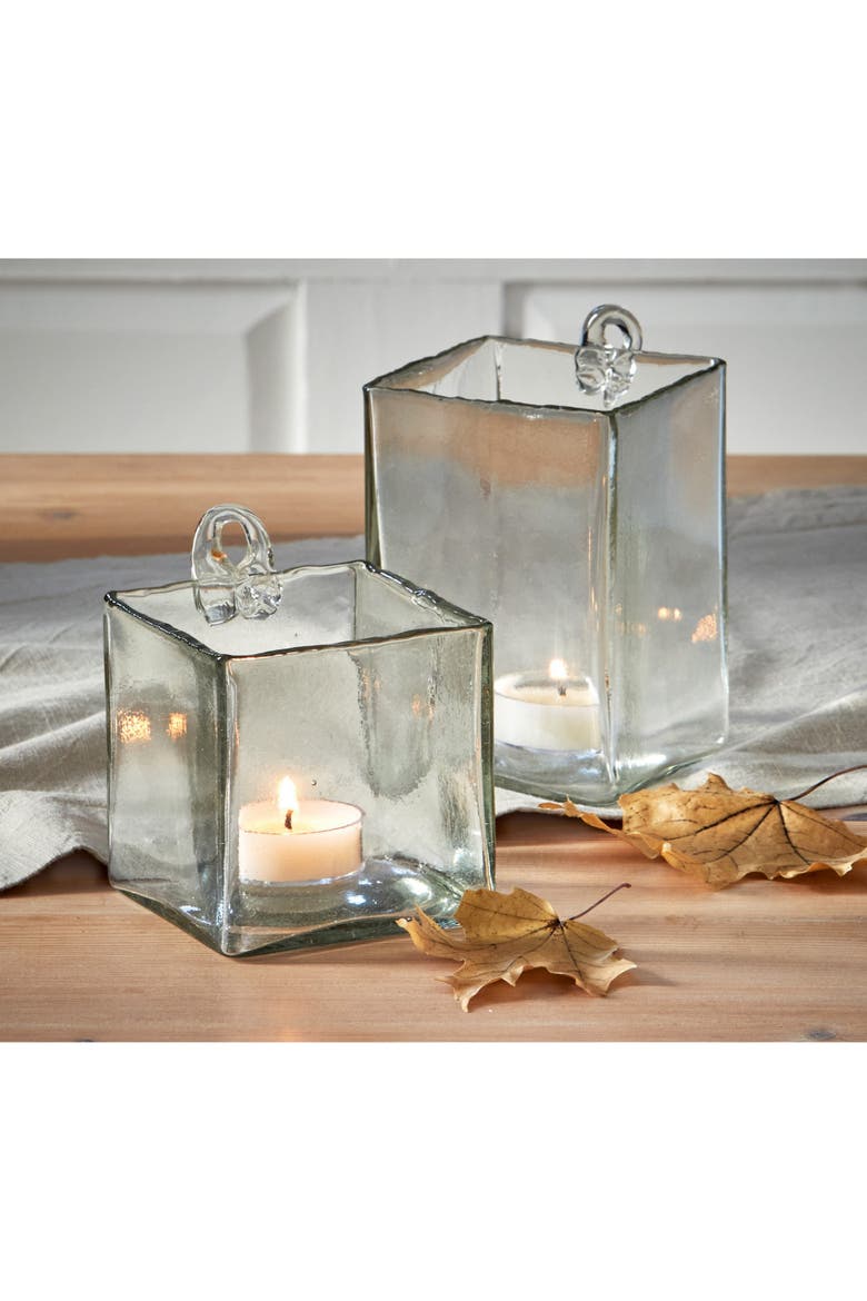 Clarity Clear Rectangle Glass Votive Candleholder Tall, Alternate, color, Clear
