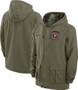Nike Men's Nike Olive Georgia Bulldogs 2024 Military Appreciation Full-Snap Hoodie Military Jacket