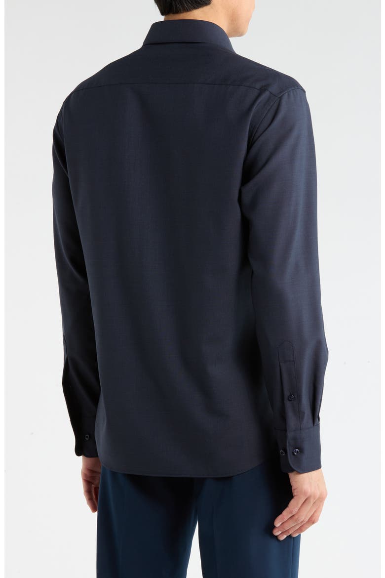 Modern Fit Merino Wool Button Front Shirt, Alternate, color, BLUE GREY