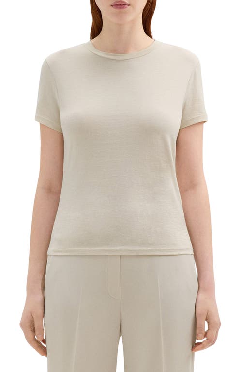 Theory White Crewneck T-shirt In Pumice - B13
