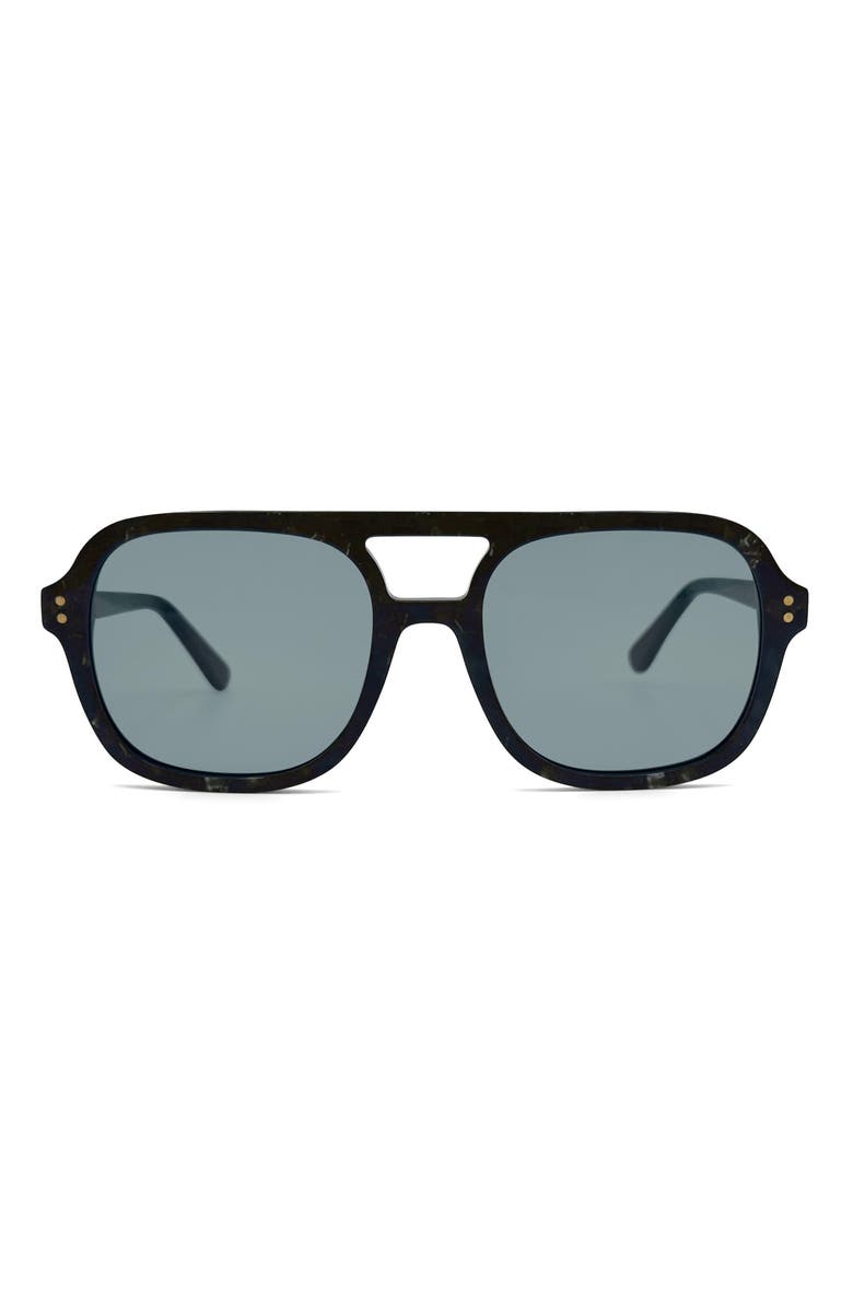 Rebecca Minkoff Rowyn 55mm Aviator Sunglasses, Main, color, Black