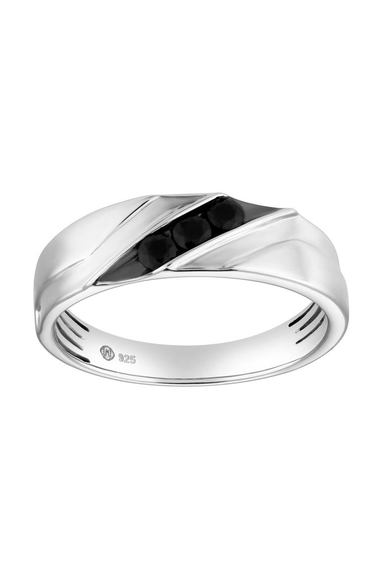 Jin 0.2CT Diagonal Black Spinel Ring 925 Silver, Main, color, Sterling Silver