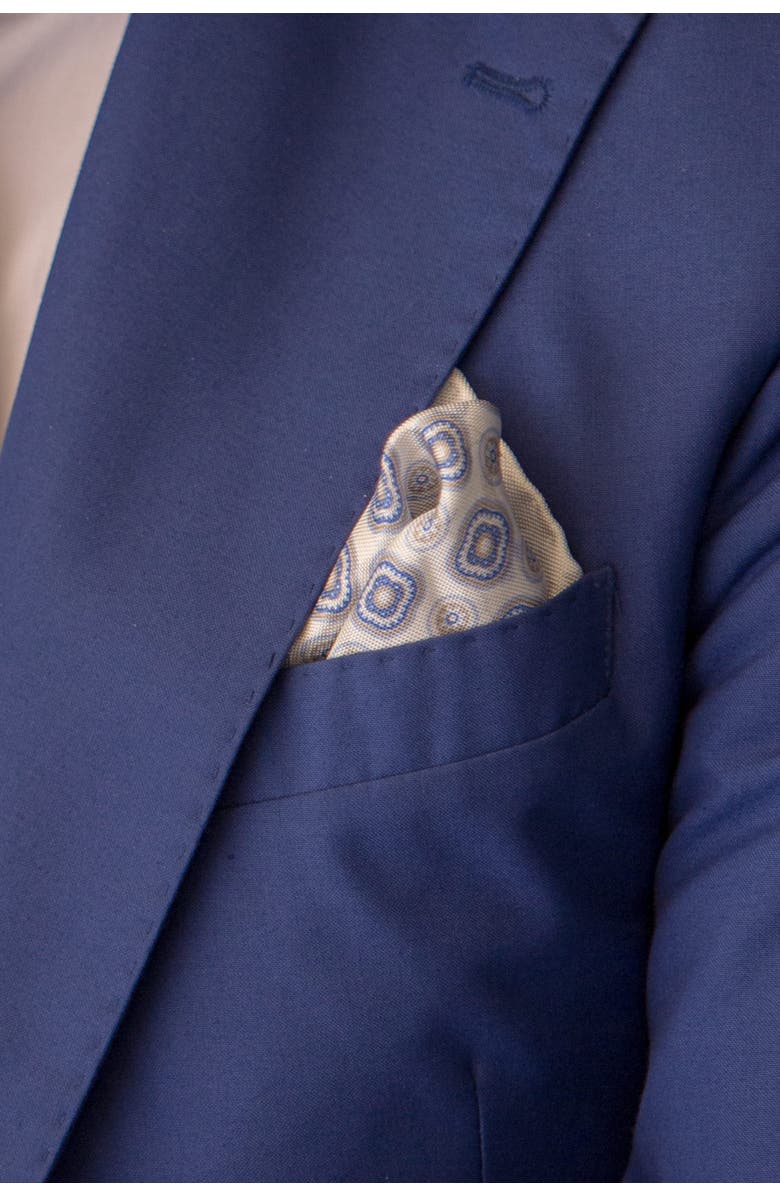 Elizabetta Italo - Double Sided Silk Pocket Square for Men, Main, color, Blue
