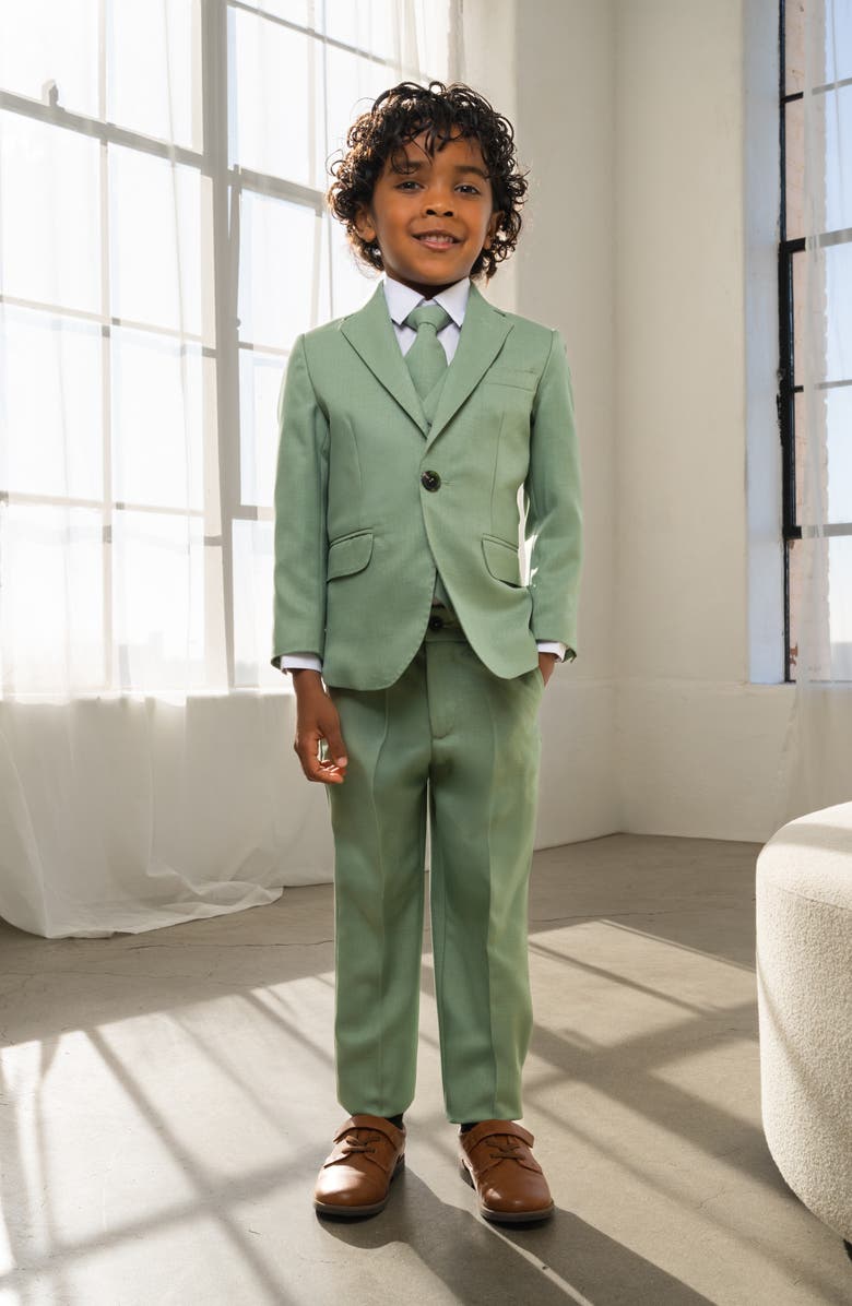 Peanut Butter Collection Kids' Osiris 5-Piece Slim Fit Suit, Alternate, color, Mint Green
