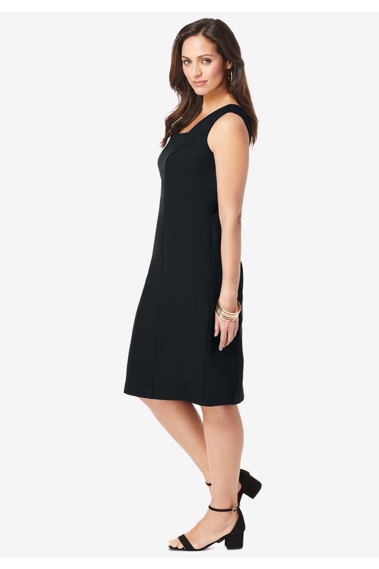 Bi Stretch Sheath Dress, Alternate, color, BLACK MINI HOUNDSTOOTH