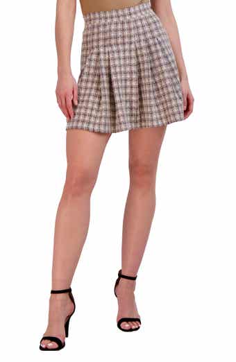 Pleated Tweed Skirt