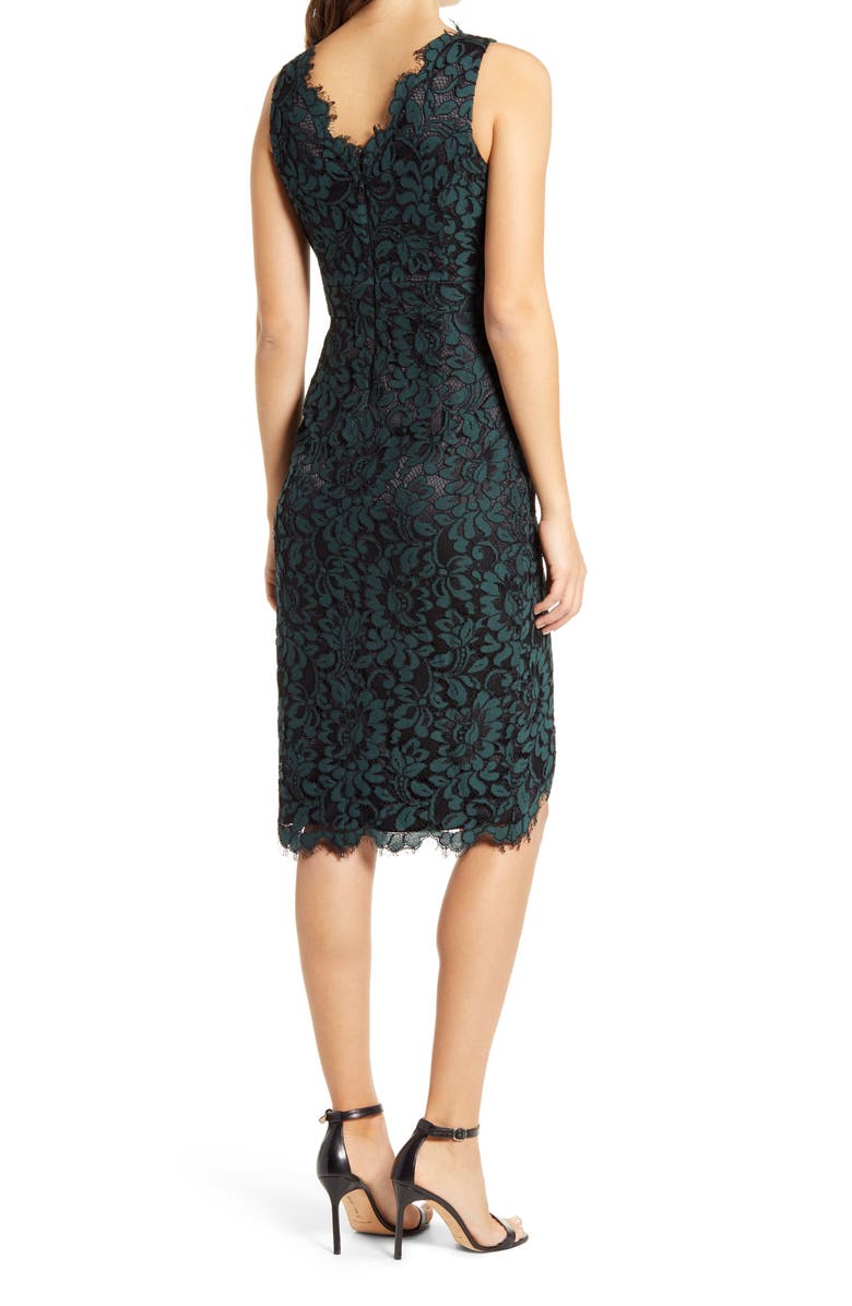 Eliza J Tulip Hem Lace Cocktail Dress, Alternate, color, 