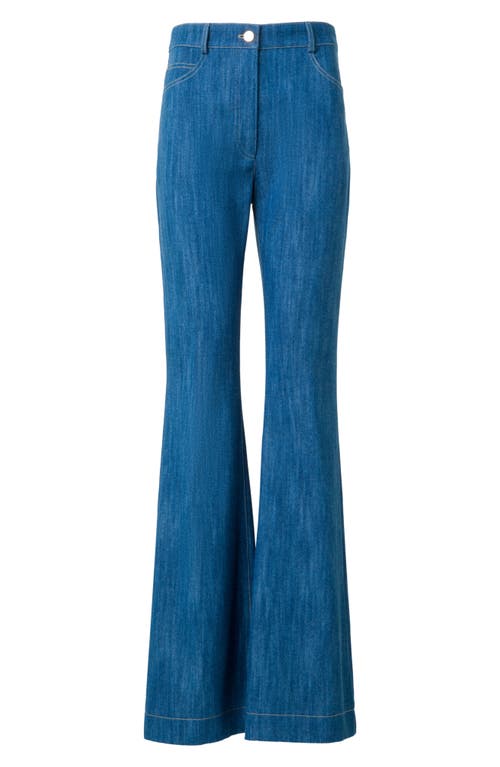 Akris Punto Courtney Bootcut-leg Washed Denim Pants In Blue