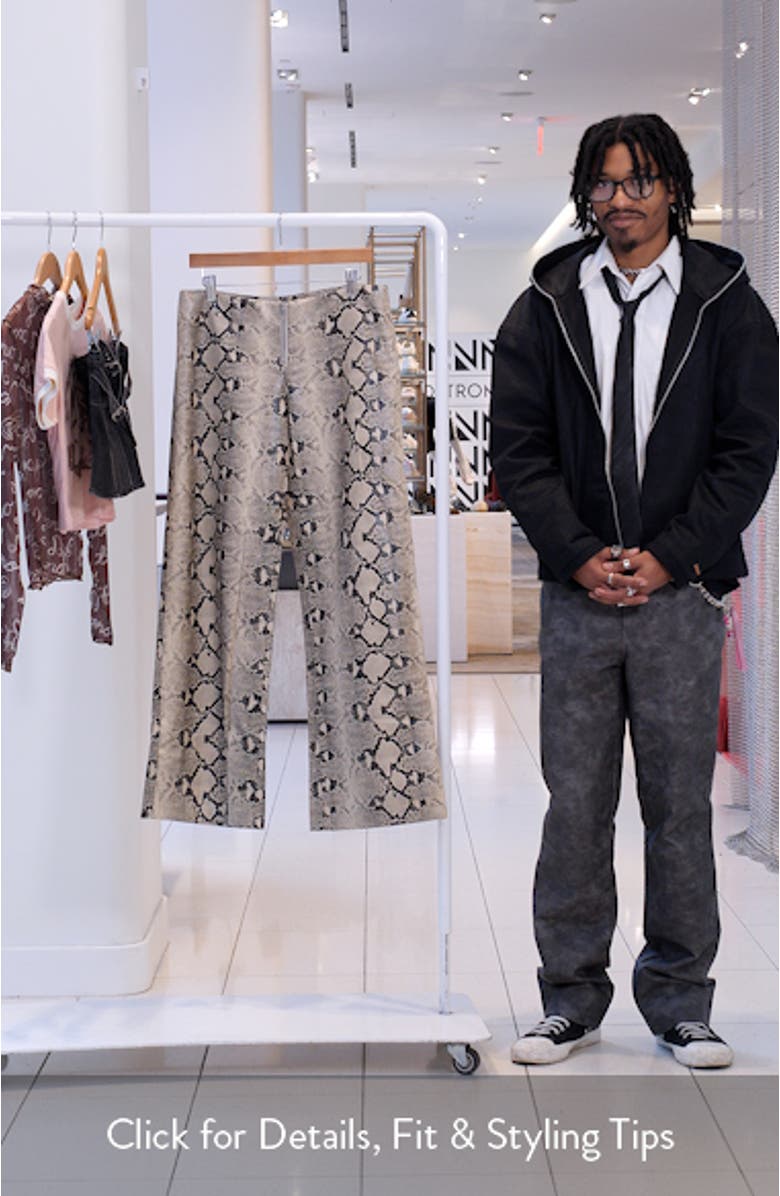 Xaavier Snakeskin Print Faux Leather Pants, sales video thumbnail