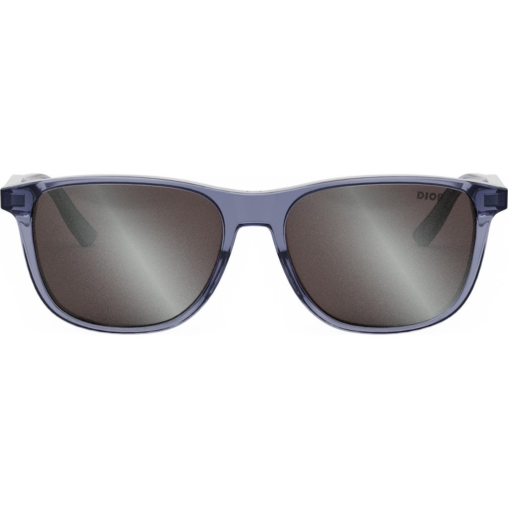 Dior In S3i 56mm Rectangular Sunglasses In Blue