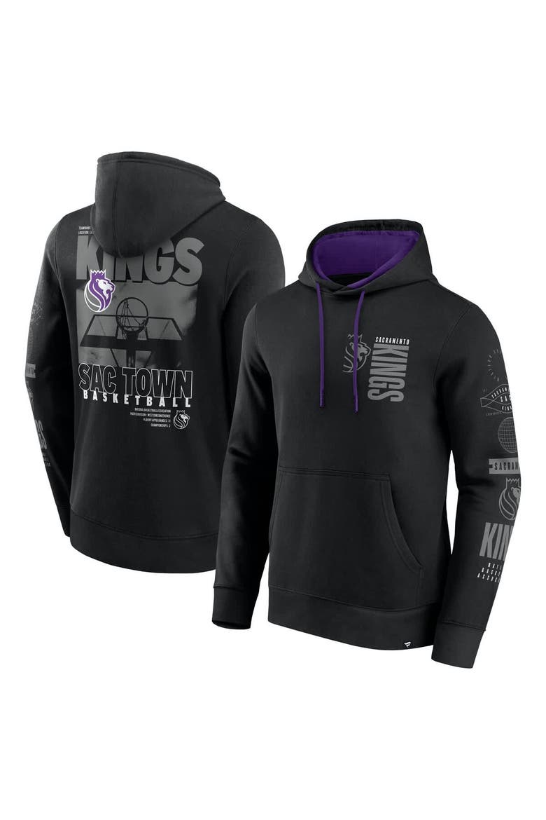 Men's Fanatics Black Sacramento Kings Game Time Crossover Pullover Hoodie, Main, color, Black