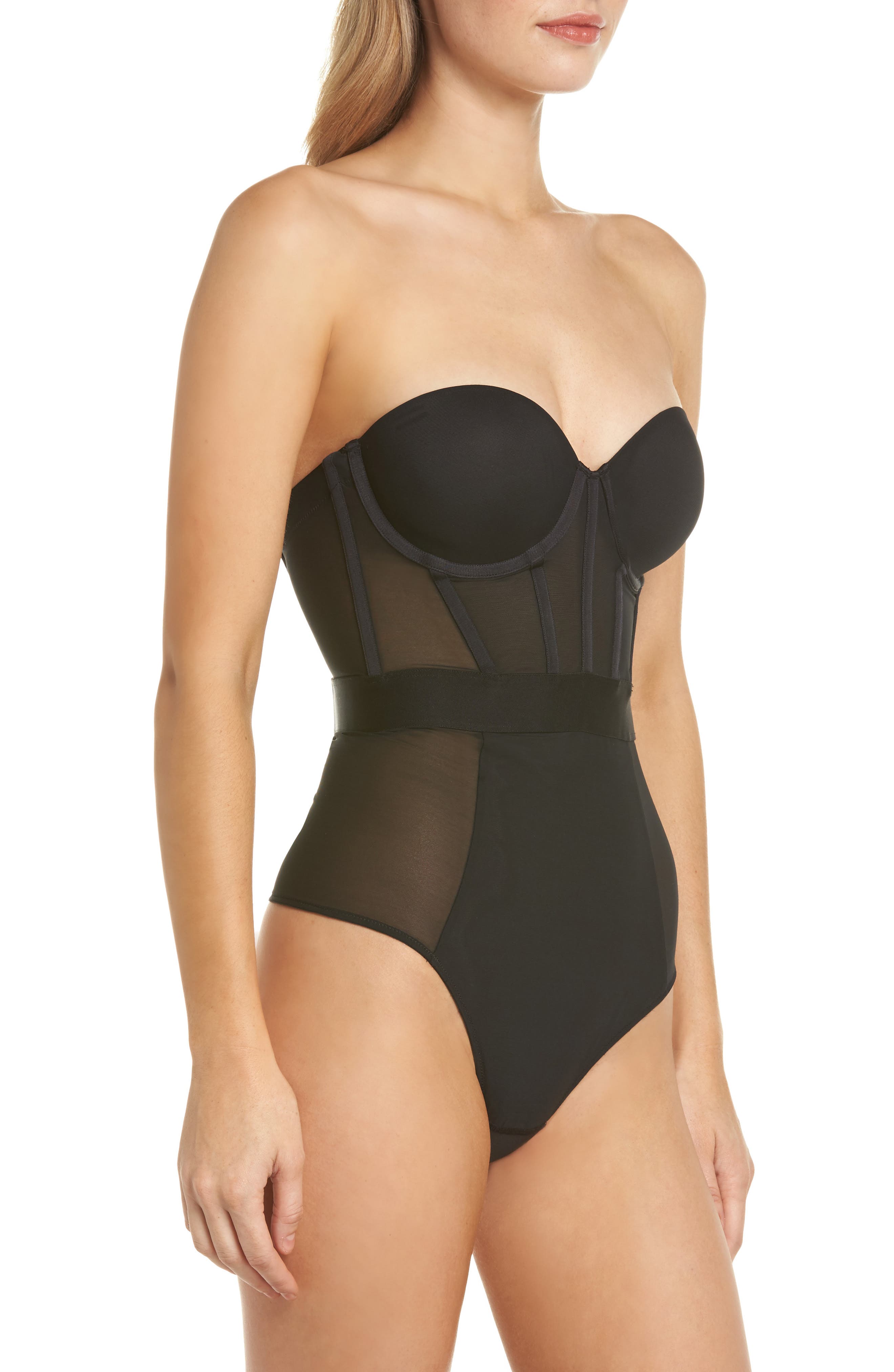 DKNY Sheers Strapless Underwire Bodysuit (Women) | Nordstrom