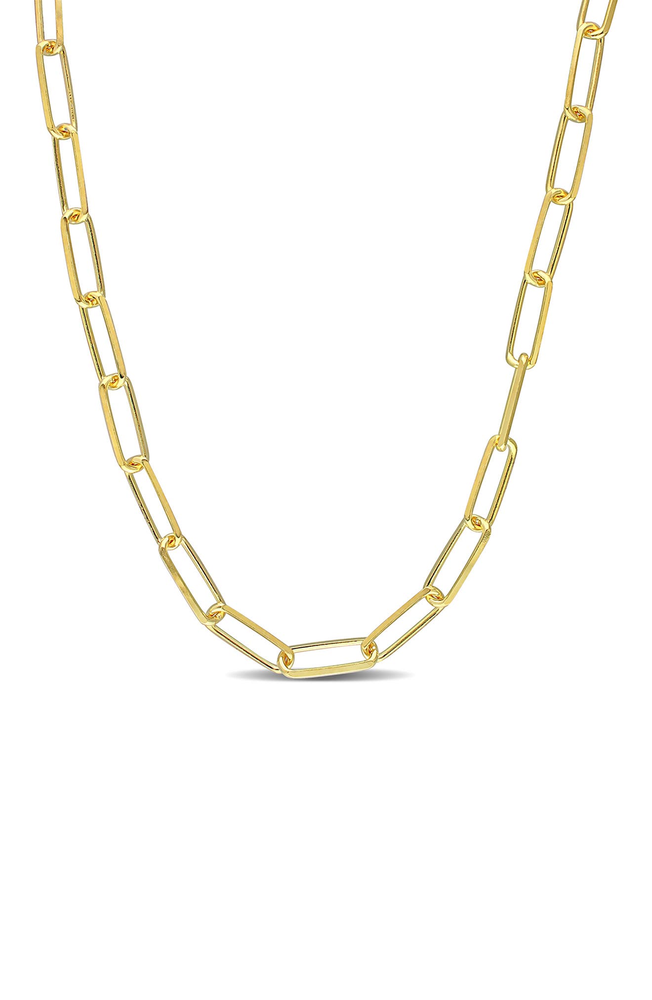 DELMAR Diamond Cut Paper Clip Chain Necklace