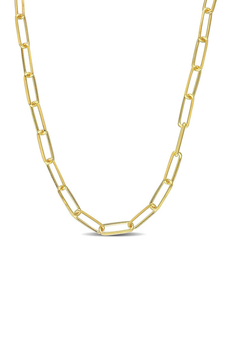 Diamond Cut Paper Clip Chain Necklace, Main, color, YELLOW GOLD