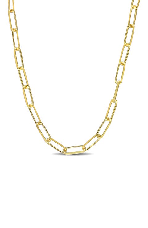 Diamond Cut Paper Clip Chain Necklace
