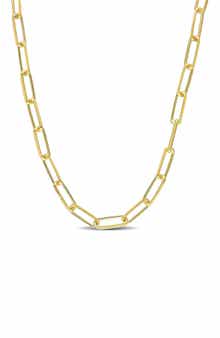 Diamond Cut Paper Clip Chain Necklace