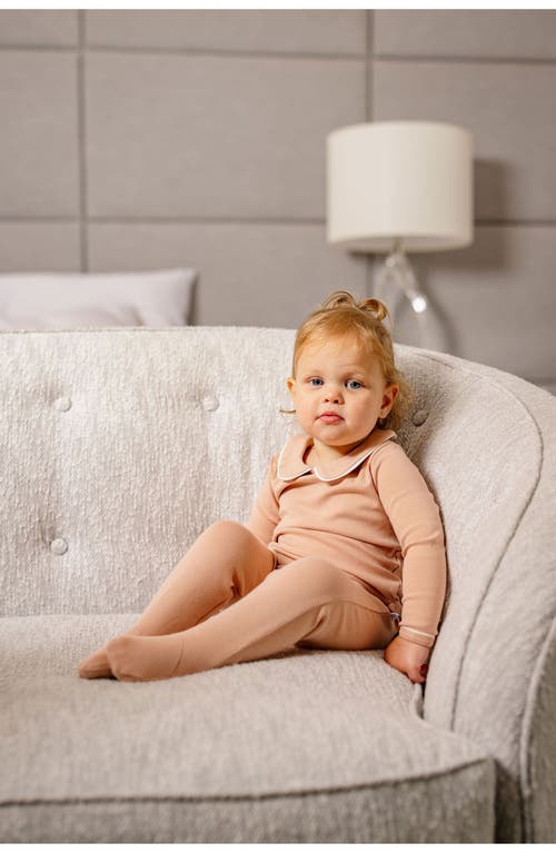 Pouf Girls Collar Footie In Pink