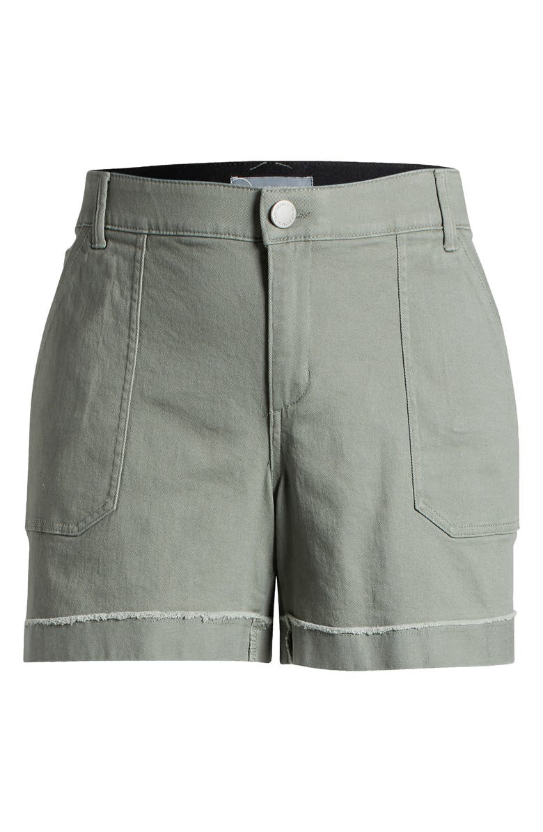 Wit & Wisdom 'Ab'Solution Frayed Patch Pocket High Waist Denim Shorts, Alternate, color, Deep Seagrass