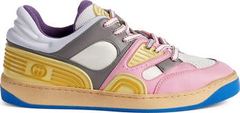 【GUCCI】BASKET LOW SNEAKER◆7227772SH80 GUCCI Basket Leather Low-top Sneaker Women's Black White