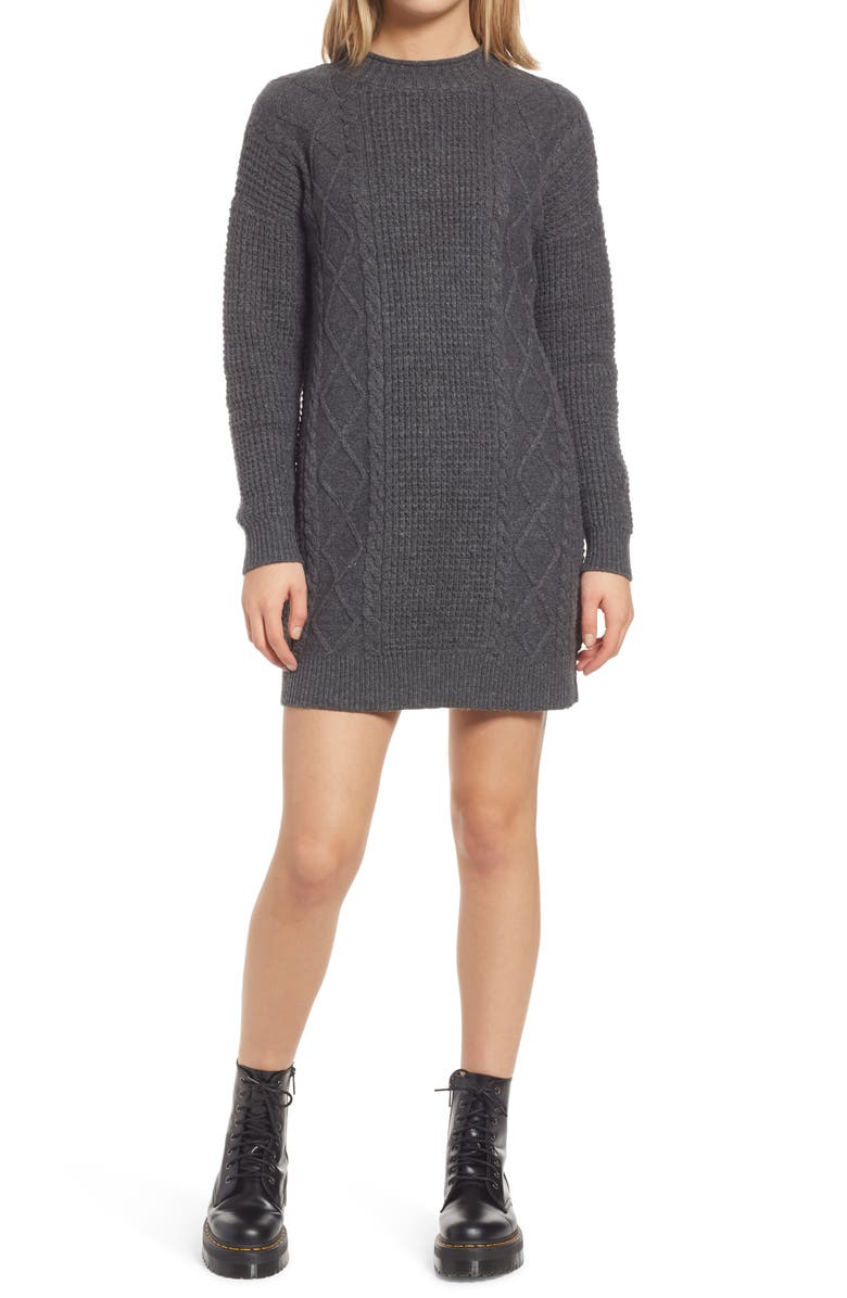 BP. Cable Knit Sweater Dress, Main, color,