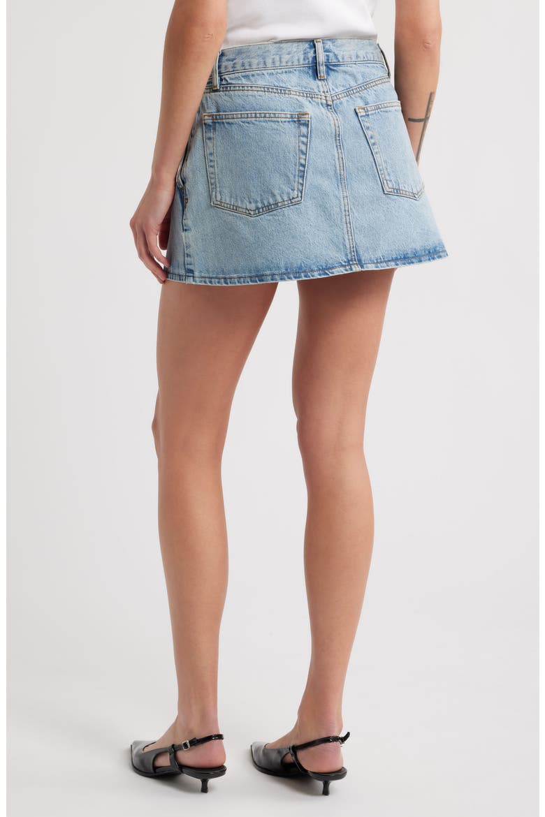 Pleated Denim Miniskirt, Alternate, color, OUTLAW
