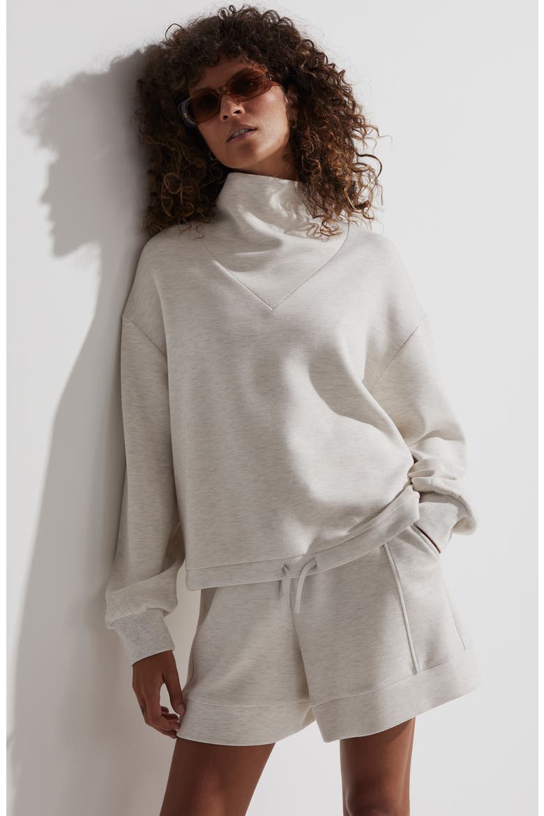 Betsy Funnel Neck Sweatshirt, Alternate, color, IVORY MARL