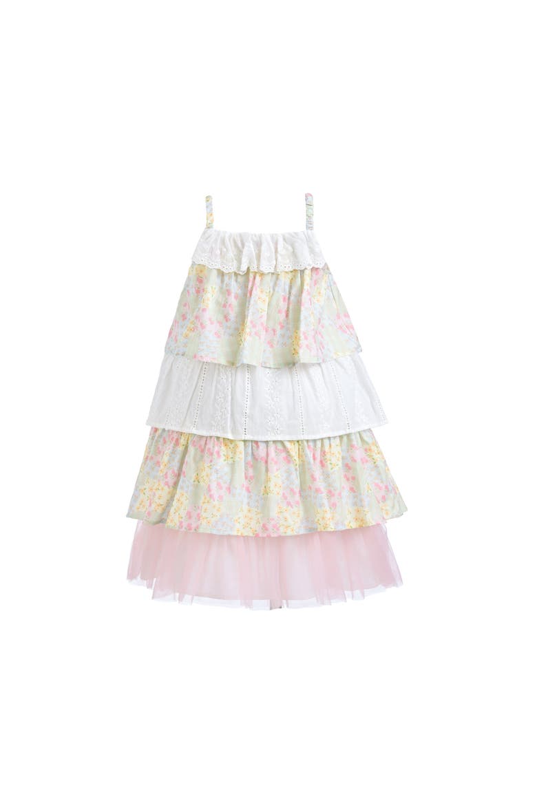 Tiered Warm Floral Dress Set, Alternate, color, Yellow