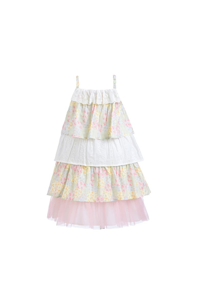 Mimi Tutu Tiered Warm Floral Dress Set, Alternate, color, Yellow