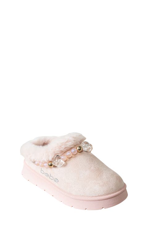 Kids' Beaded Faux Fur Slipper