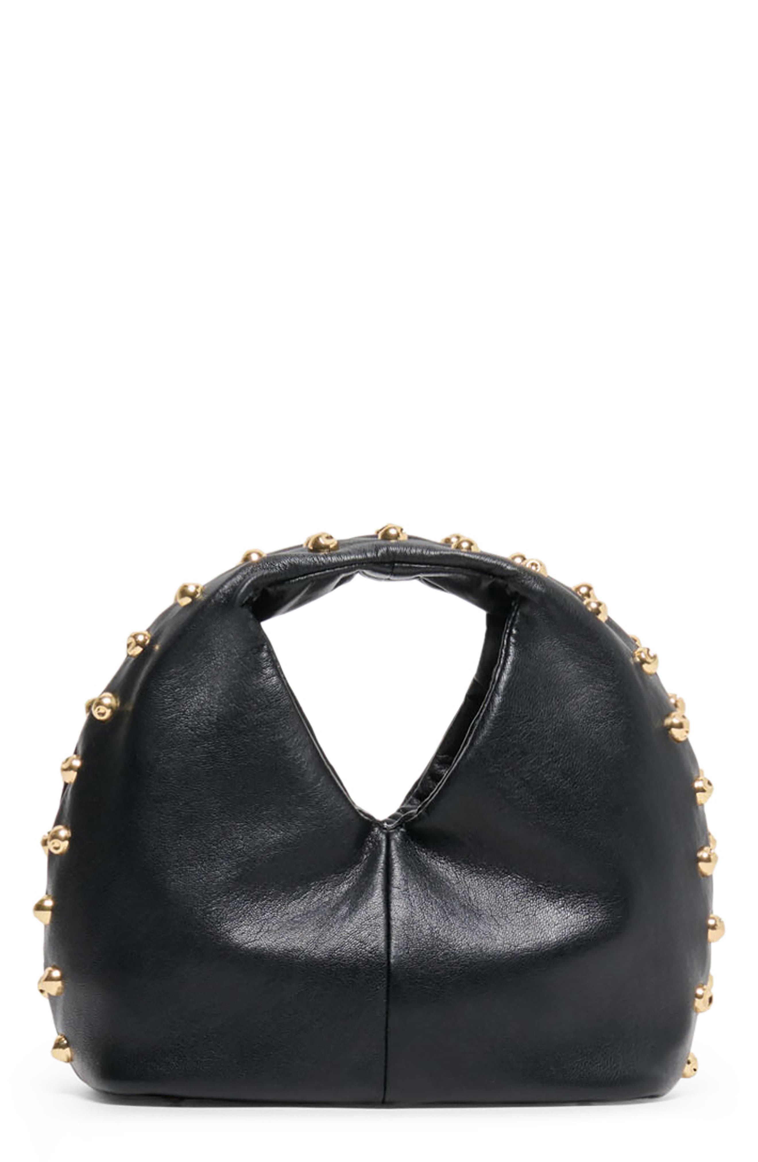 Drea Faux Leather Handbag, Main, color, BLACK