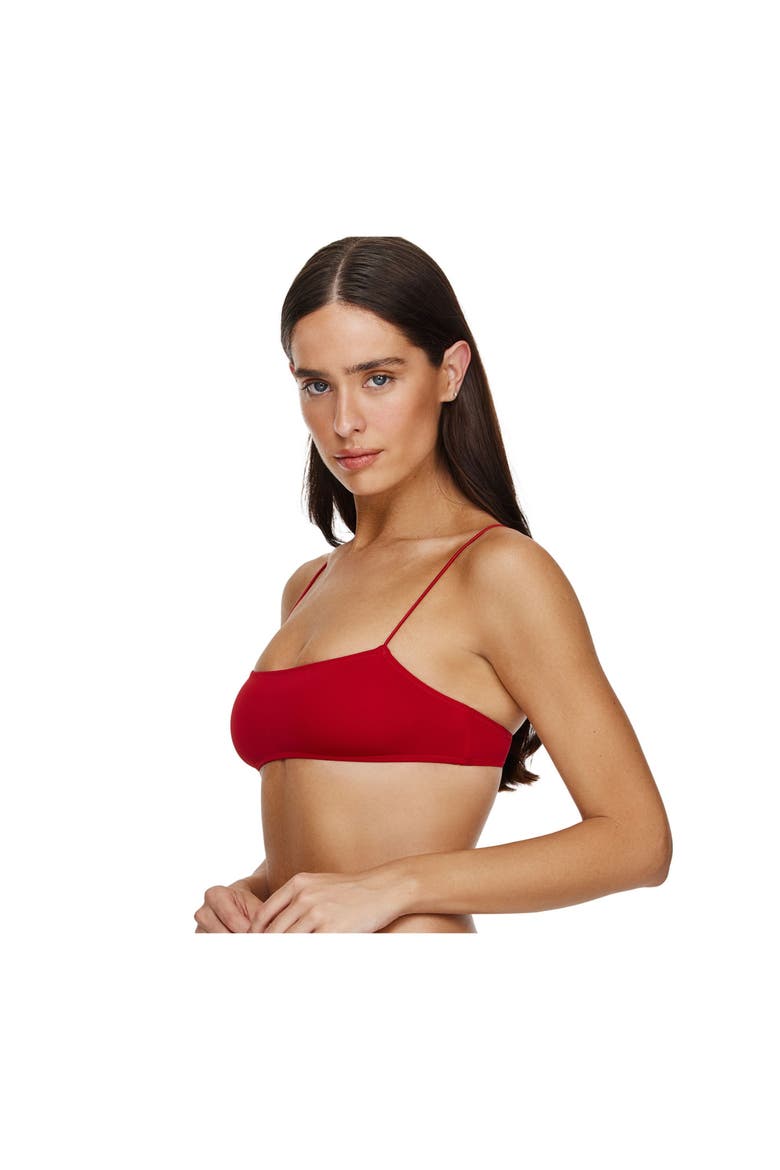 Beach Time Scoop Neck Bikini Top, Alternate, color, Red