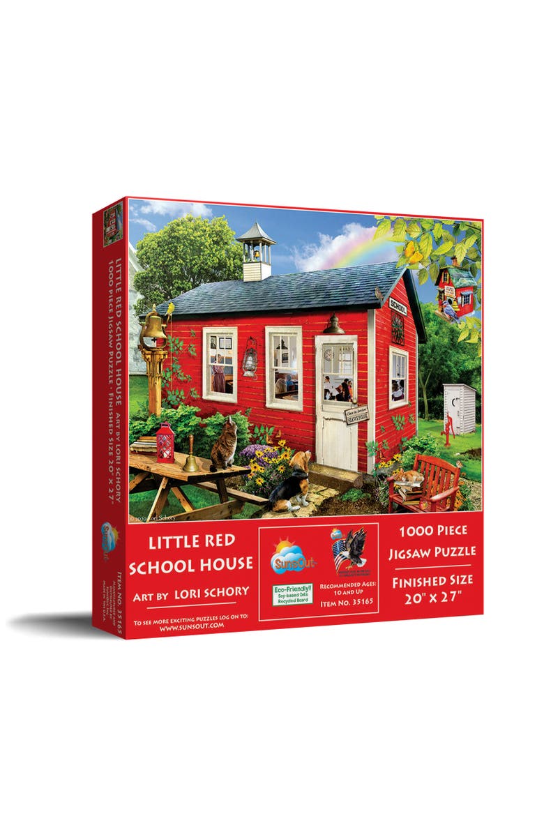 Little Red School House 1000 piece Jigsaw Puzzle for Adults, Main, color, Multicolor