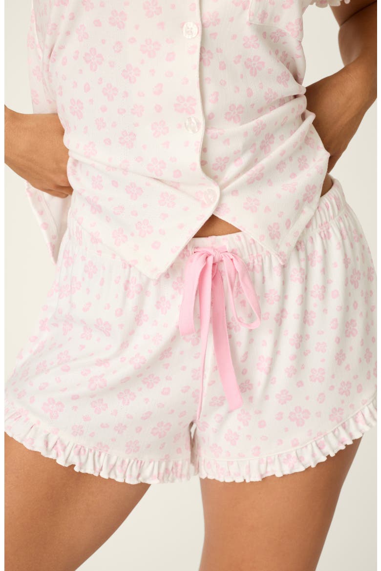 Pretty Petals Jersey Short Pajamas & Eye Mask, Alternate, color, SWEET PINK