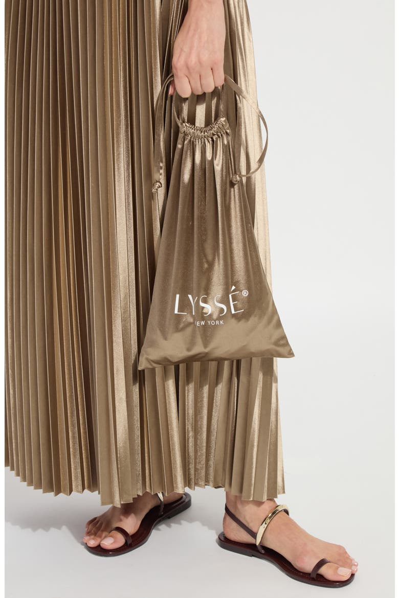 Lauren Pleated Maxi Dress & Bag, Alternate, color, CELADON