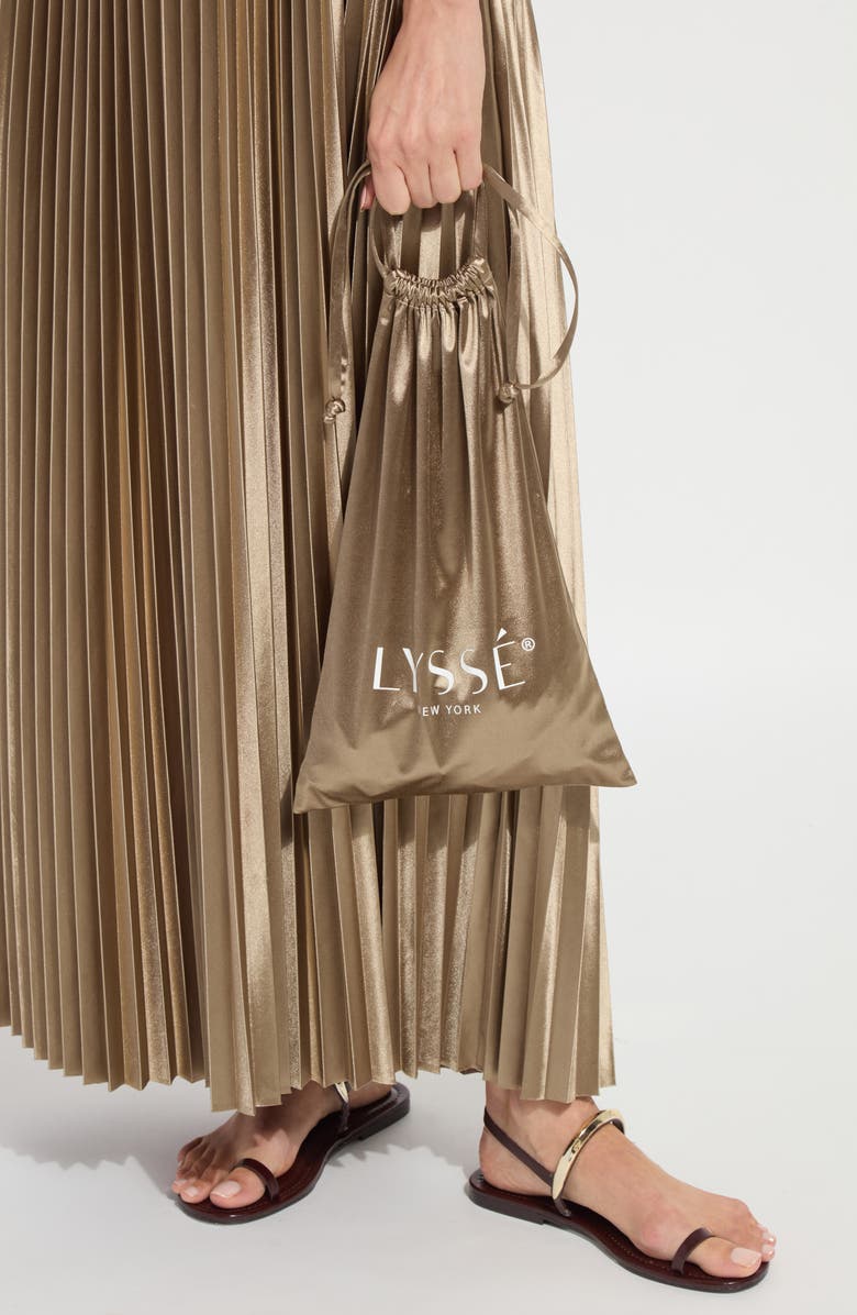 Lysse Lauren Pleated Maxi Dress & Bag, Alternate, color, Celadon