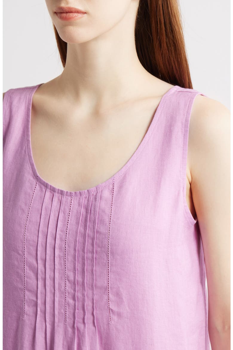 Pintuck Sleeveless Organic Linen Dress, Alternate, color, FRENCH LILAC
