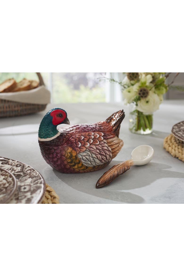 Pheasant 14oz Gravy Boat with Ladle, Alternate, color, Brown