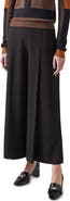 LK Bennett Eva Pleated Crop Wide Leg Pants