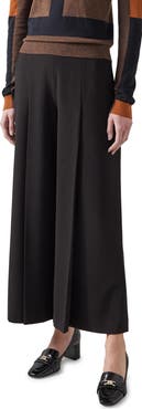 LK Bennett Eva Pleated Crop Wide Leg Pants