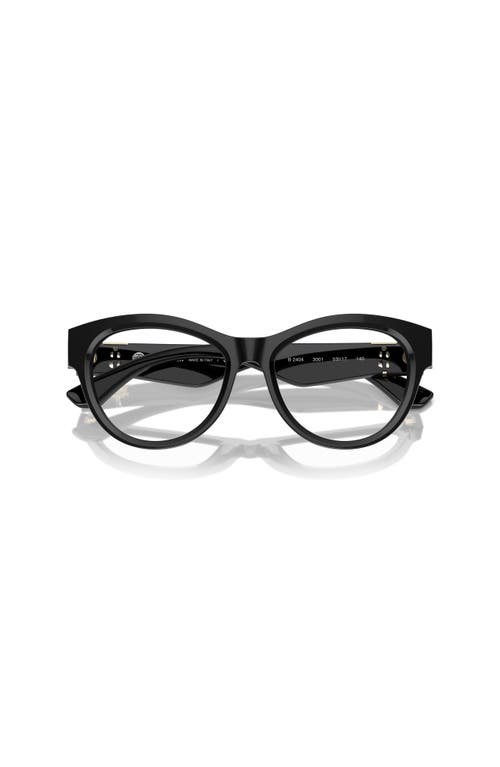 Burberry 53mm Round Optical Glasses In Black
